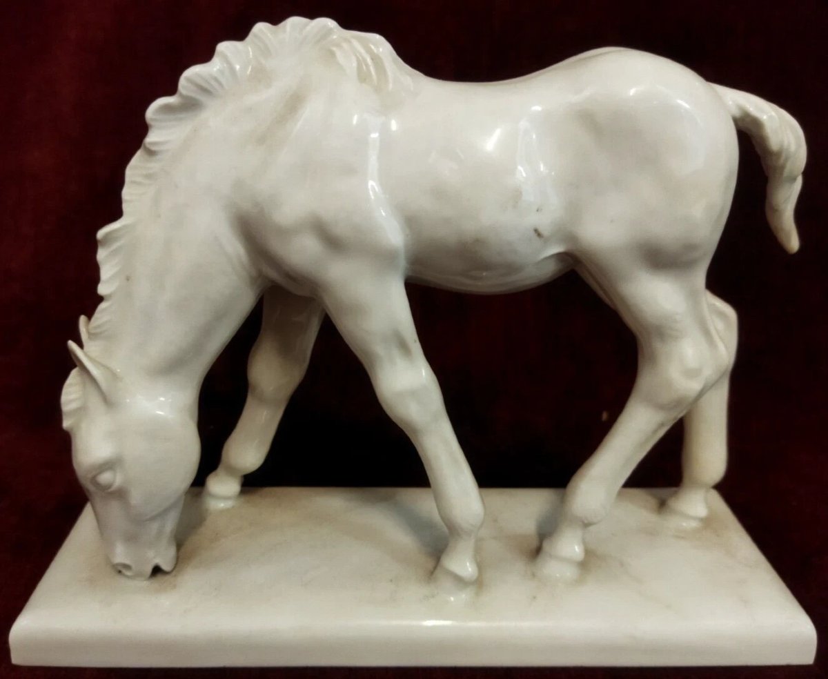 White Meissen Porcelain Horse - Early 1900s