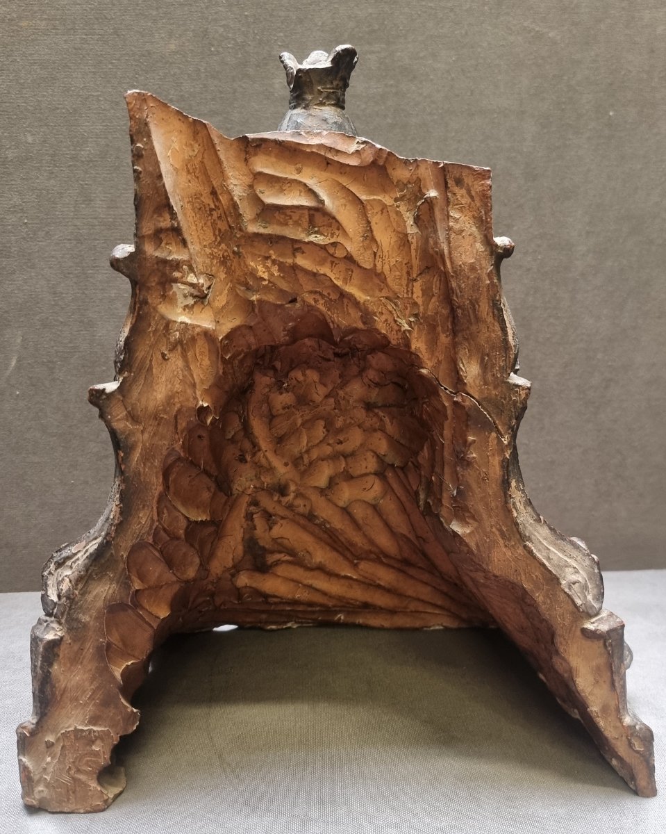 Sculpture en terre cuite – Vierge – Fin du XVIIe siècle – Italie du Sud-photo-3
