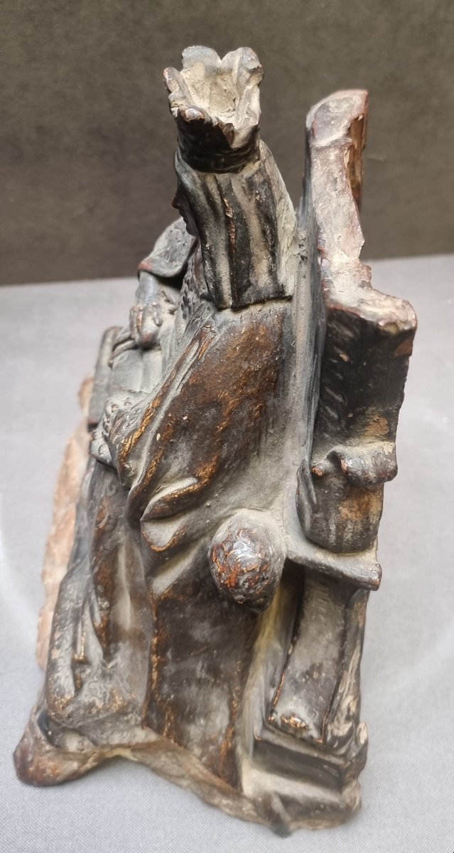 Sculpture en terre cuite – Vierge – Fin du XVIIe siècle – Italie du Sud-photo-1