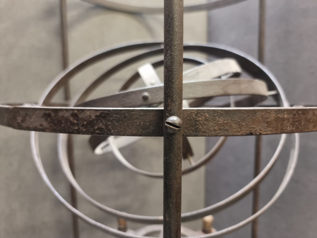 Wrought Iron Table Base - Armillary Sphere - 20th Century-photo-4