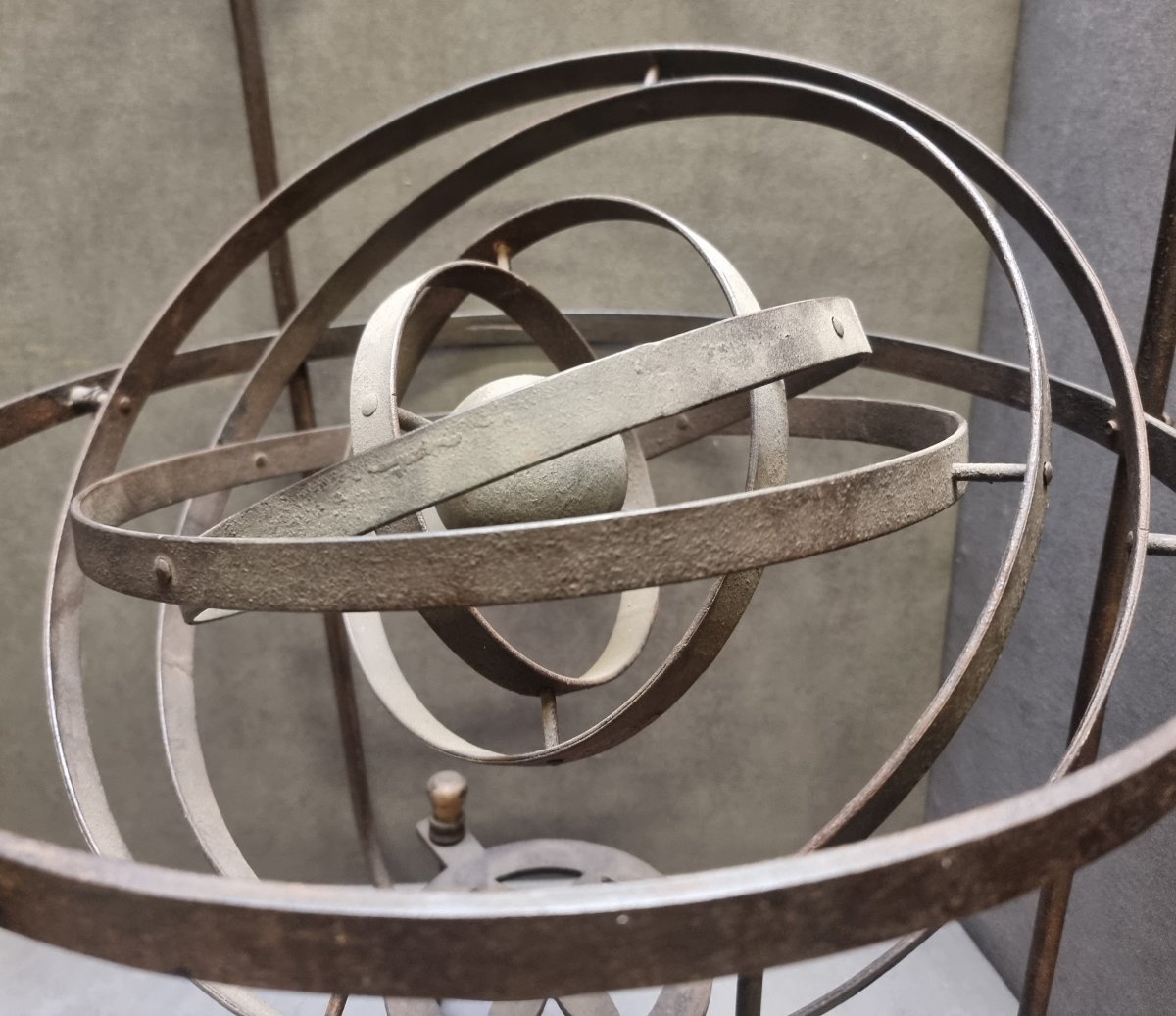 Wrought Iron Table Base - Armillary Sphere - 20th Century-photo-5