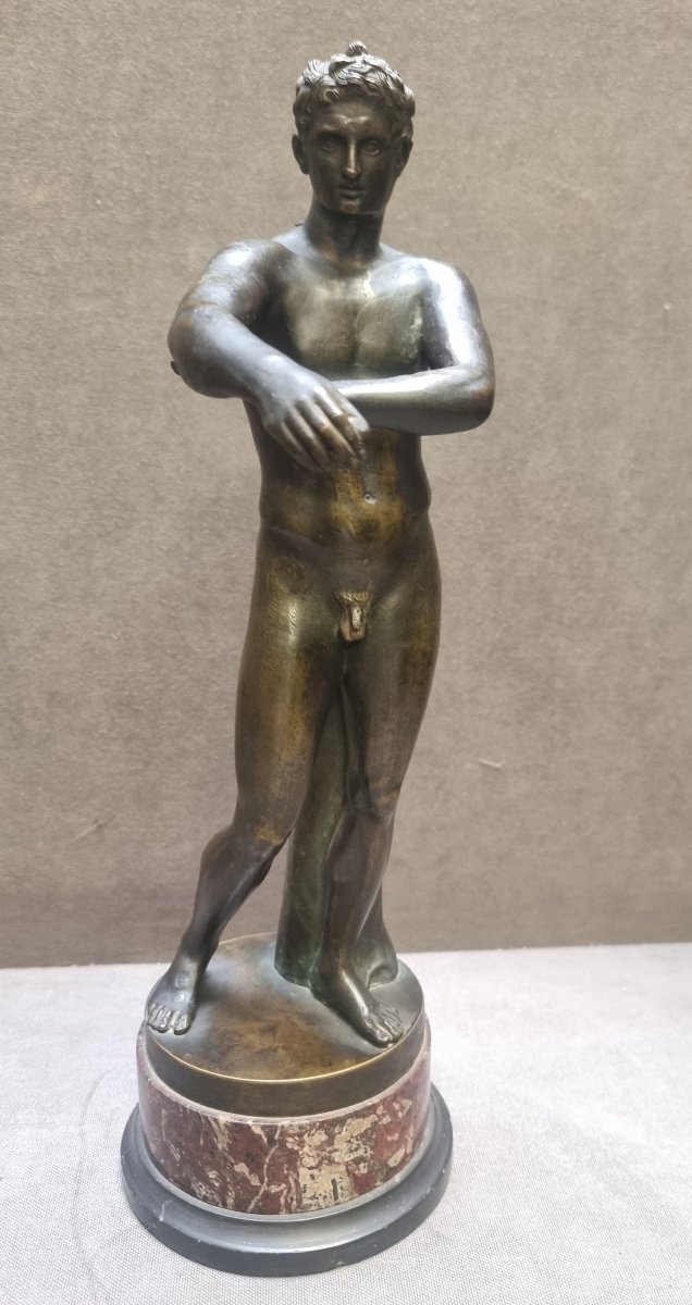 Bronze Sculpture Depicting Apoxyomenos - 19th Century-photo-2