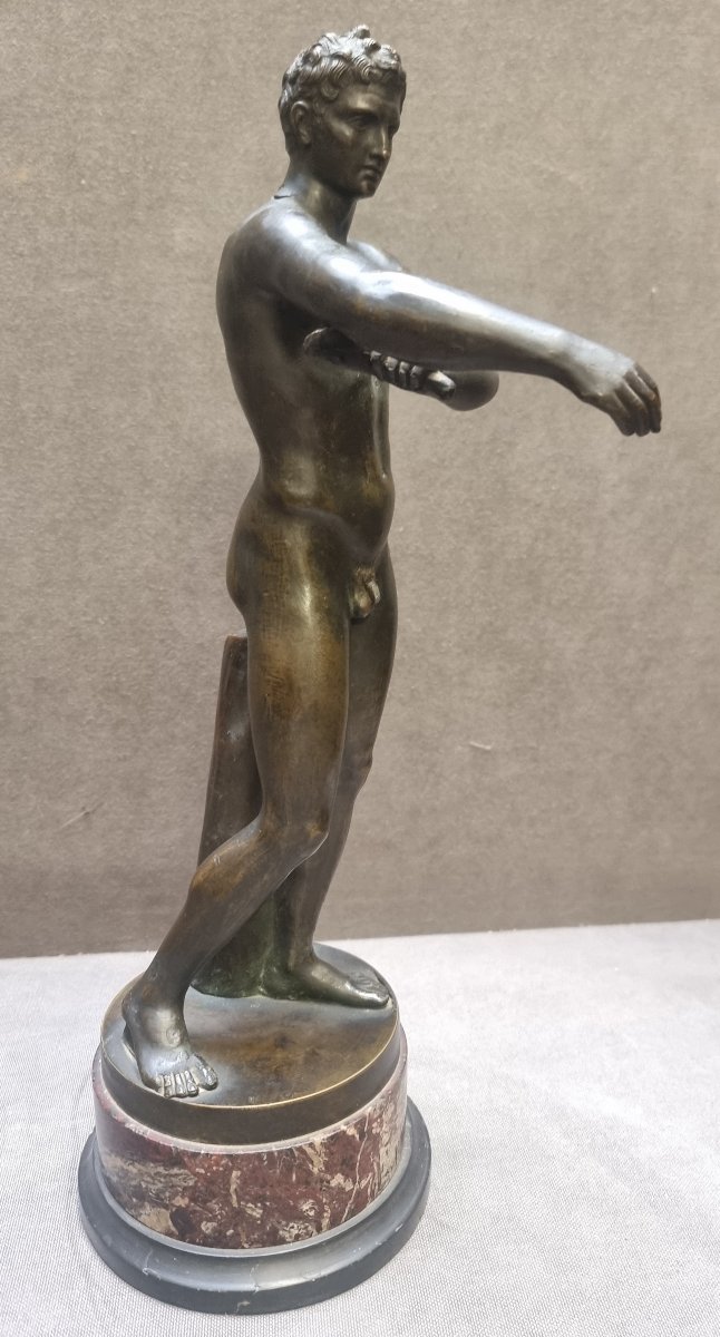 Bronze Sculpture Depicting Apoxyomenos - 19th Century-photo-3