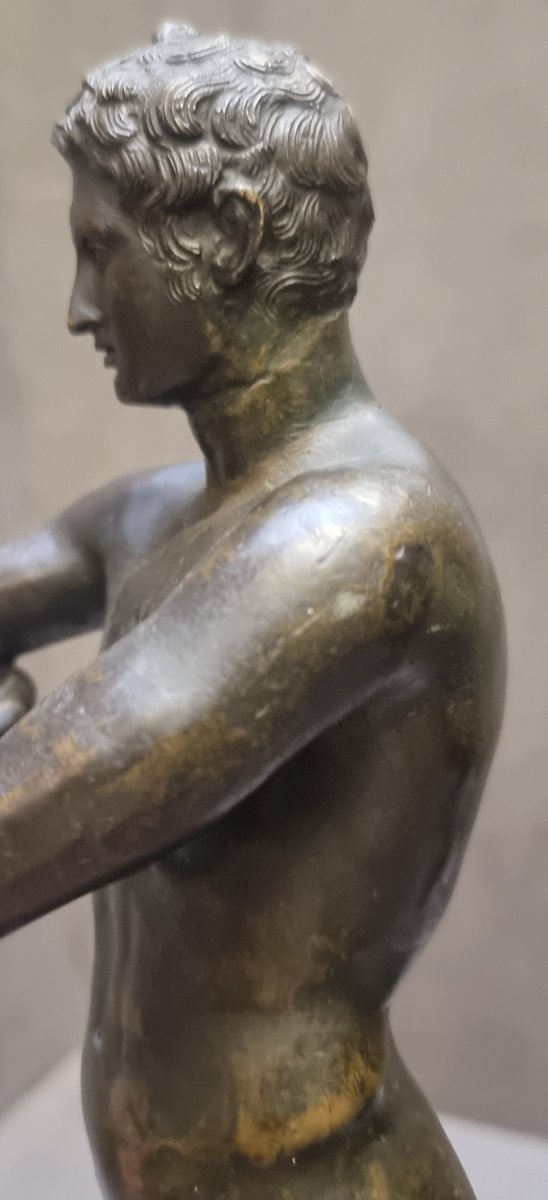 Bronze Sculpture Depicting Apoxyomenos - 19th Century-photo-8