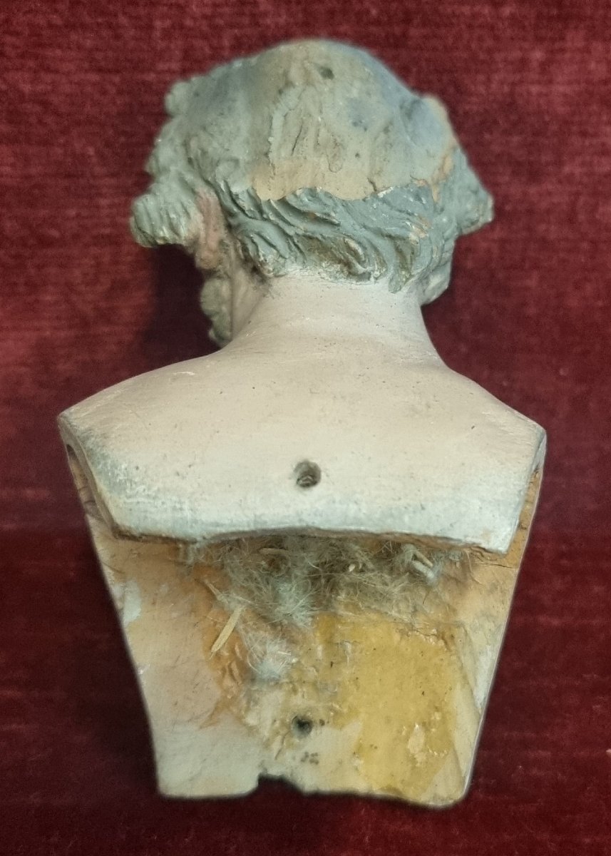 Terracotta Head With Glass Eyes - Neapolitan Nativity Scene - Early 19th Century-photo-2