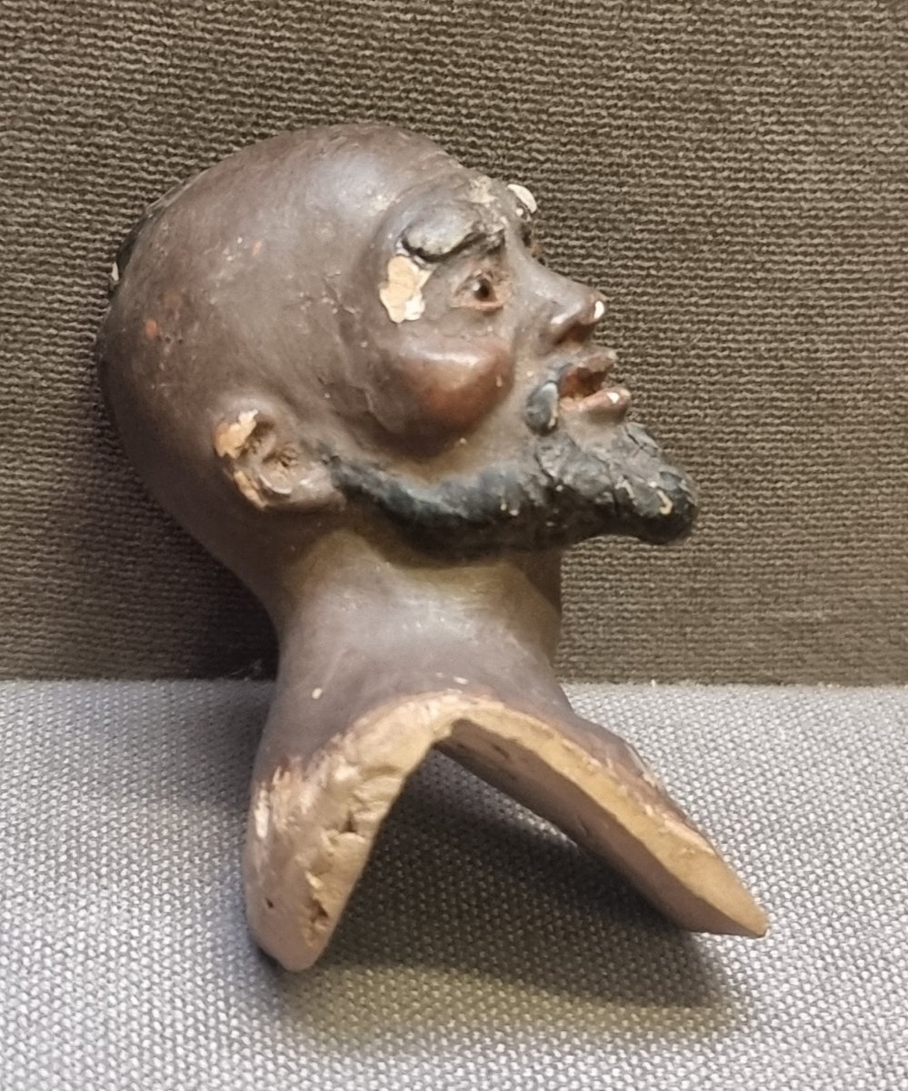 Neapolitan Nativity Scene - Moro - Terracotta Head With Glass Eyes - Early 1800s-photo-2