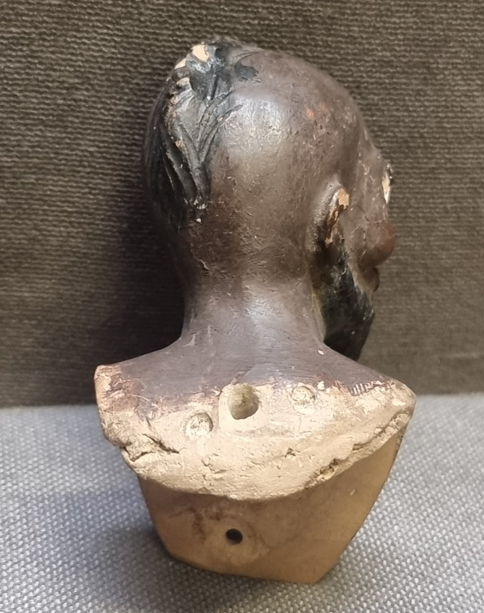 Neapolitan Nativity Scene - Moro - Terracotta Head With Glass Eyes - Early 1800s-photo-3