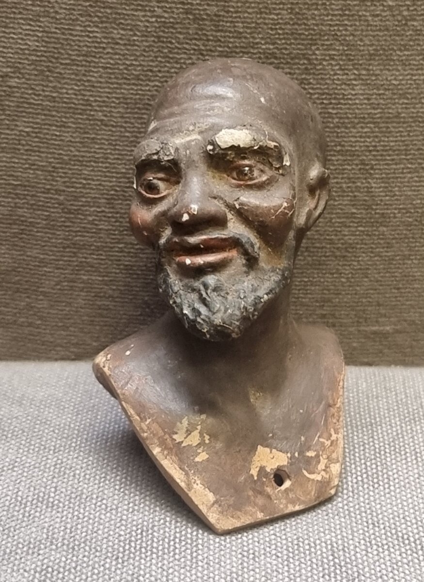 Neapolitan Nativity Scene - Moro - Terracotta Head With Glass Eyes - Early 1800s