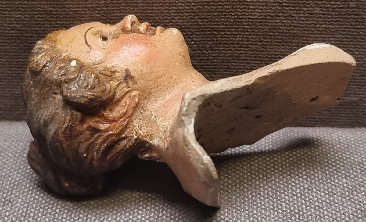 CRÈCHE NAPOLITAINE - FEMME DU PEUPLE - TÊTE EN TERRE CUITE avec YEUX EN VERRE - Milieu du XIXe -photo-3