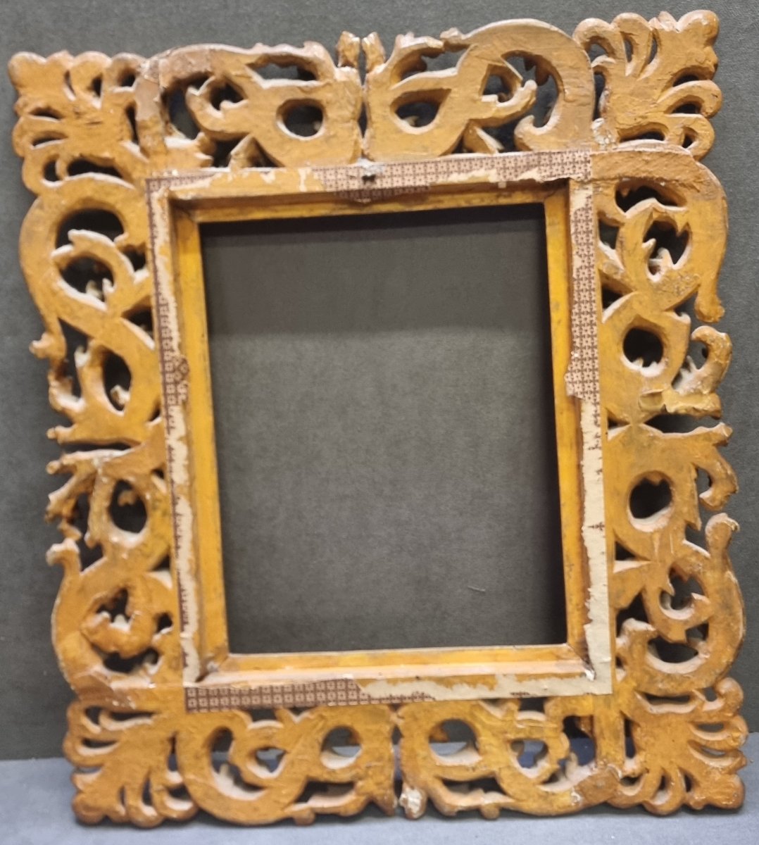 Carved And Gilded Wooden Frame - Florence - 19th Century-photo-2