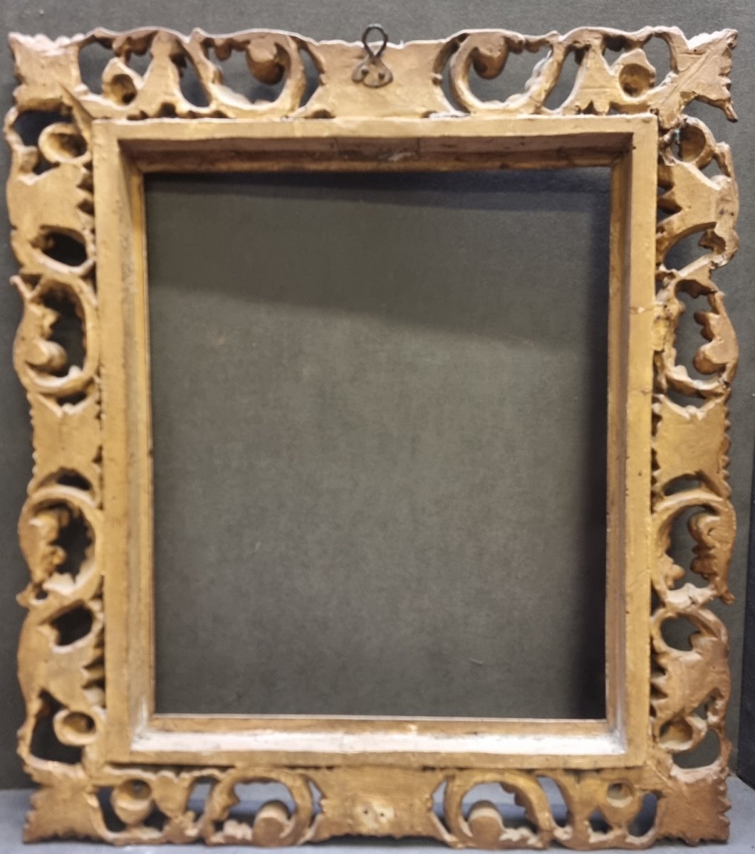 Gilded And Carved Wooden Frame - Central Italy, 19th Century-photo-2