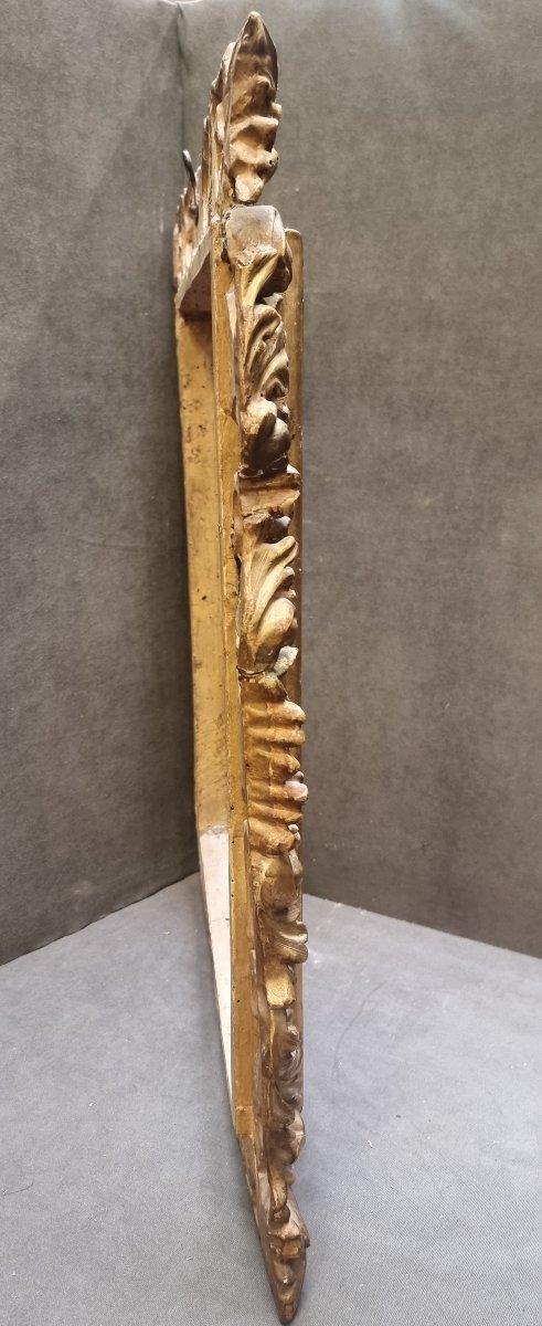 Gilded And Carved Wooden Frame - Central Italy, 19th Century-photo-3