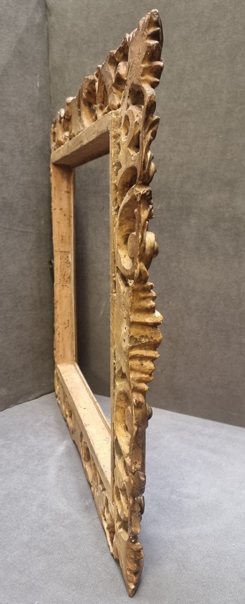 Gilded And Carved Wooden Frame - Central Italy, 19th Century-photo-4