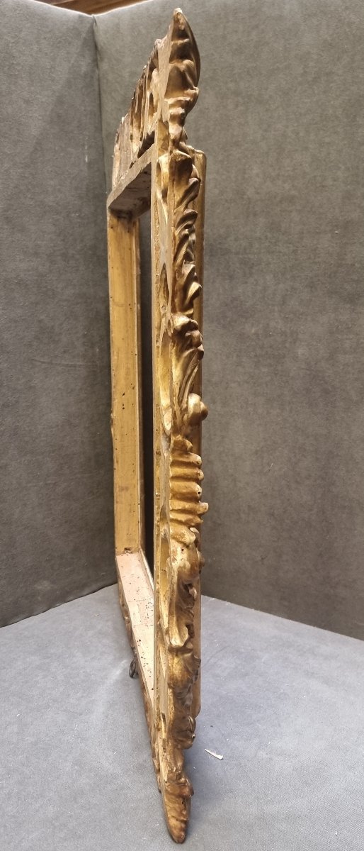 Gilded And Carved Wooden Frame - Central Italy, 19th Century-photo-1