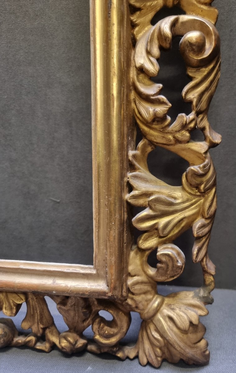 Gilded And Carved Wooden Frame - Central Italy, 19th Century-photo-4