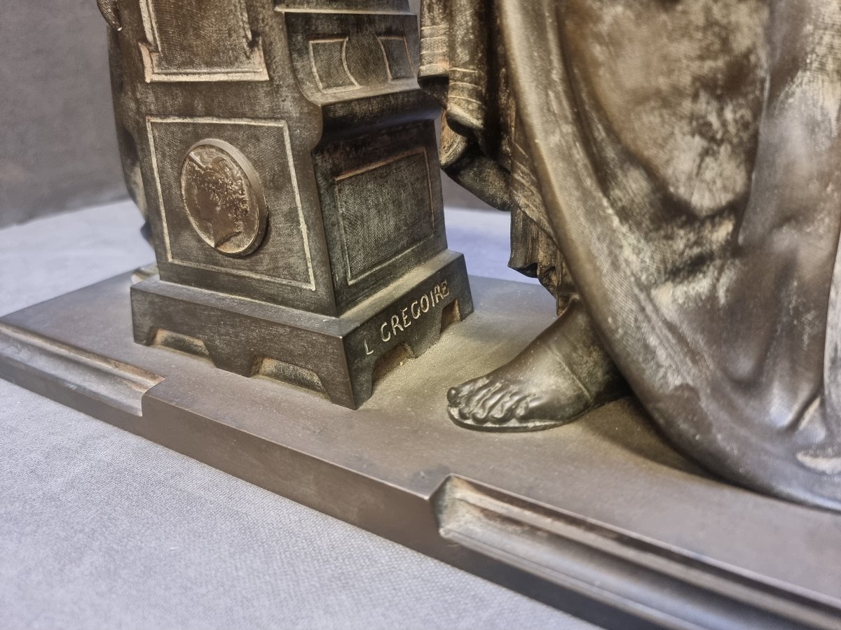 Sculpture en bronze – Allégorie de la musique – France, Napoléon III - XIXe siècle-photo-2