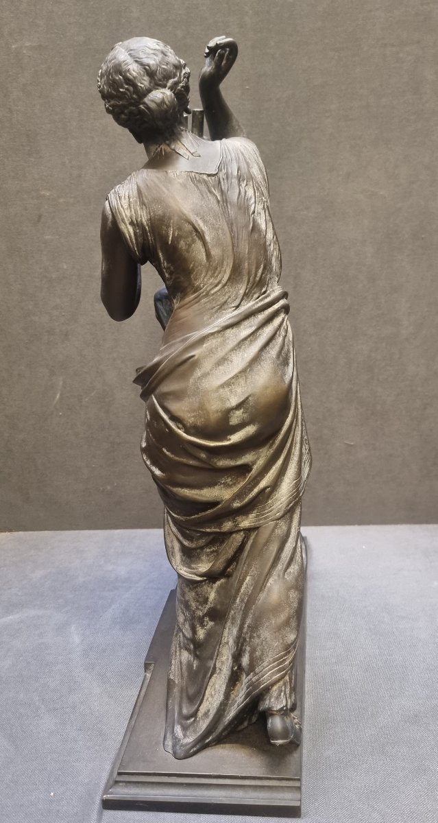 Sculpture en bronze – Allégorie de la musique – France, Napoléon III - XIXe siècle-photo-3