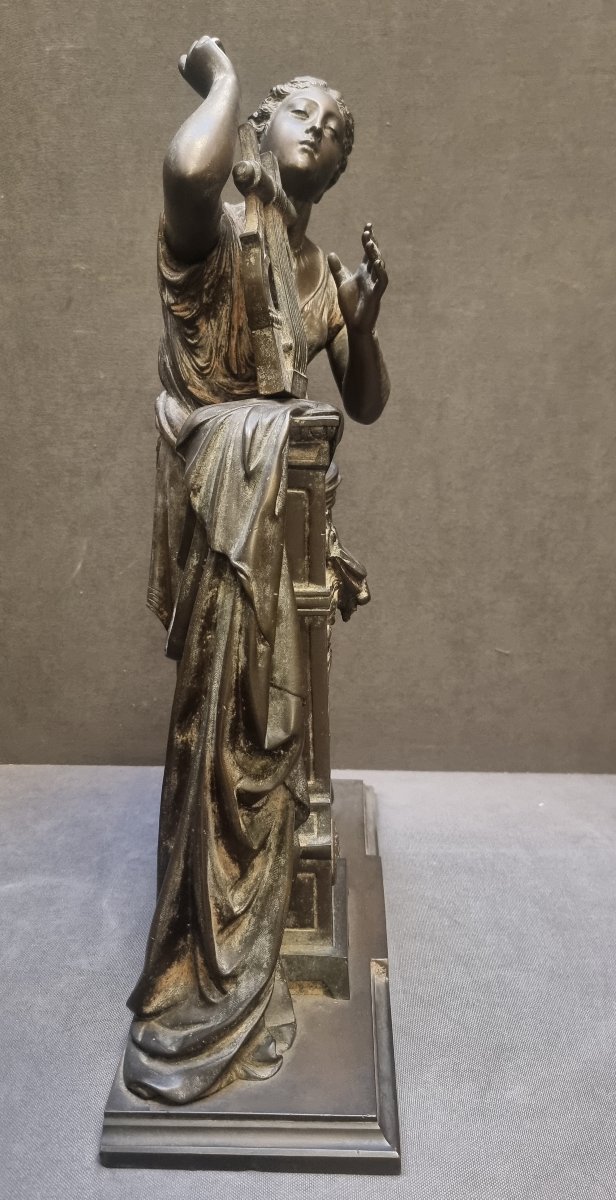 Sculpture en bronze – Allégorie de la musique – France, Napoléon III - XIXe siècle-photo-1