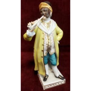 Italian Commedia Dell'arte  Meissen Painted Porcelain Court Jester Figurine - 20th Century