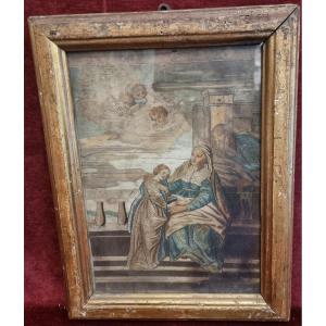 Picture - Thread Embroidery - Late 18th Century - Made In Southern Italy