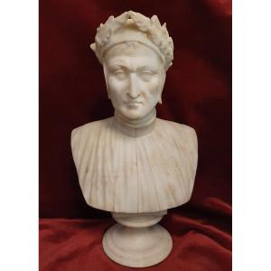Sculpture en albâtre représentant Dante Alighieri - Fabrication italienne - XIXe siècle 