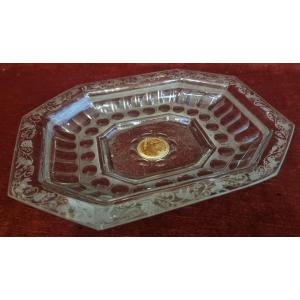 ASSIETTE EN VERRE GRAVÉ VENISE - XVIIe SIÈCLE