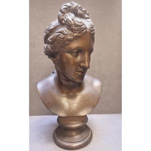 BUSTE FÉMININ EN BRONZE - FRANCE - MILIEU DU XIXe SIÈCLE