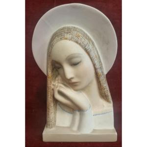 SCULPTURE CÉRAMIQUE - MADONNA - IGNI TURIN - ART DÉCO ANNÉES 1930