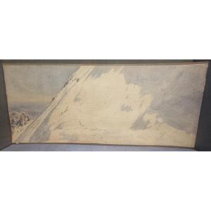 Paysage des Abruzzes à l'aquarelle - Enrico Coleman (1846-1911)