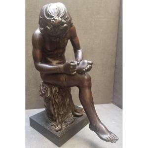 SCULPTURE EN BOIS SCULPTÉ (PALISSANDRE) - LE SPINARIO - NÉOCLASSIQUE, DÉBUT DU XIXe SIÈCLE