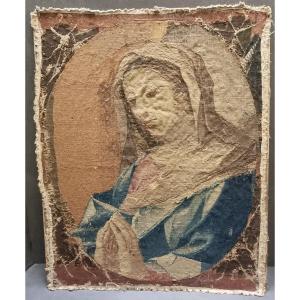 Tapestry Depicting The Madonna - Manufactured By Arazzerie San Michele (rome) - 18th Century