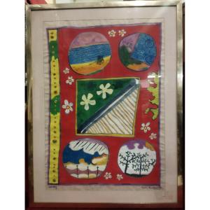 Painting - Mixed Media  - Holyday 1973 - Martin Bradley  (1931–2023)