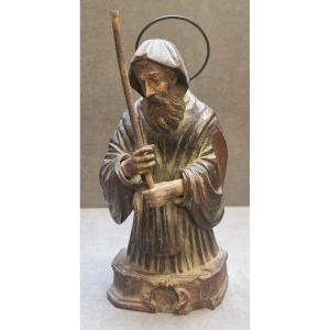 Sculpture en bois sculpté et peint – San Francesco di Paola – Italie du Sud