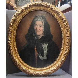 Huile sur toile – Portrait de femme – France, première moitié du XVIIIe siècle