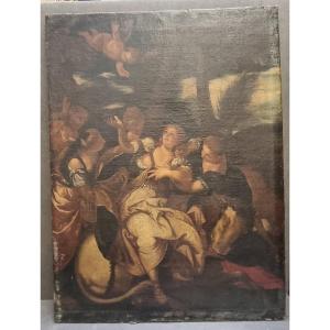 Huile sur toile – Allégorie de l'Europe, copie du XVIIe siècle, école de Véronèse
