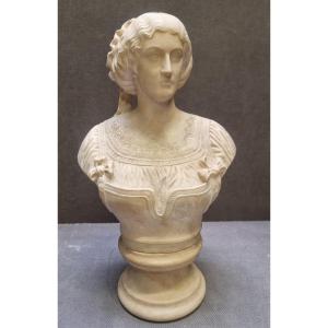 Statuary Marble Bust Of A Woman - Mid-19th Century