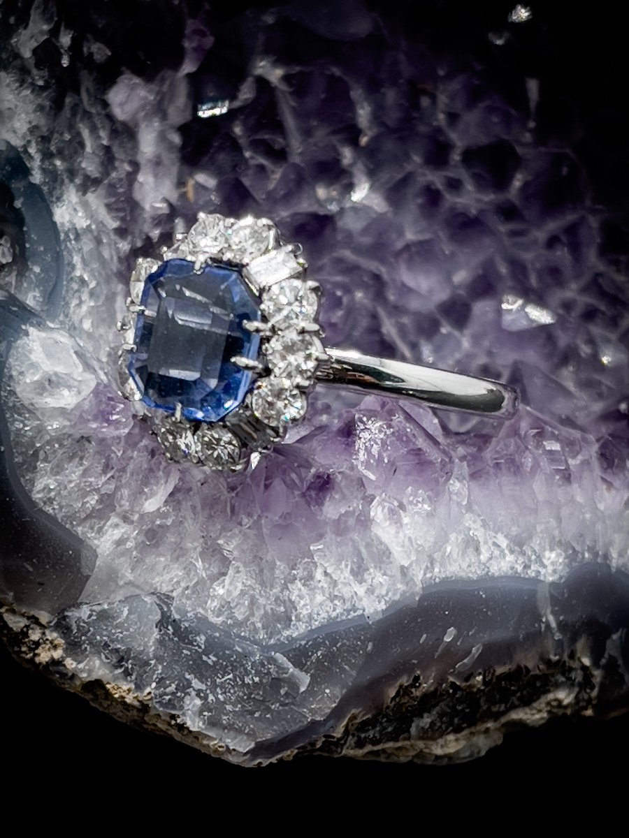 Superbe Saphir De Ceylan Monture Or 18 K -photo-2