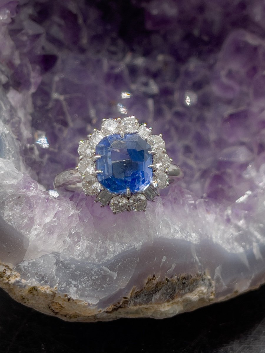 Superbe Saphir De Ceylan Monture Or 18 K -photo-3