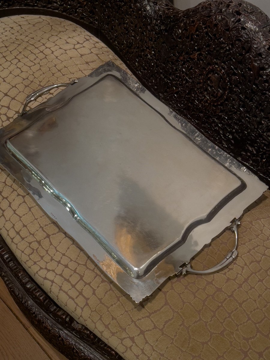 Wolfers Serving Tray In 800/1000 Sterling Silver-photo-5