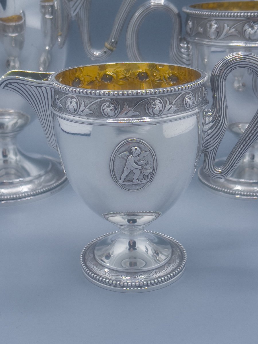 Garrard Robert, Service Neo Classique En Argent Et Vermeil-photo-2