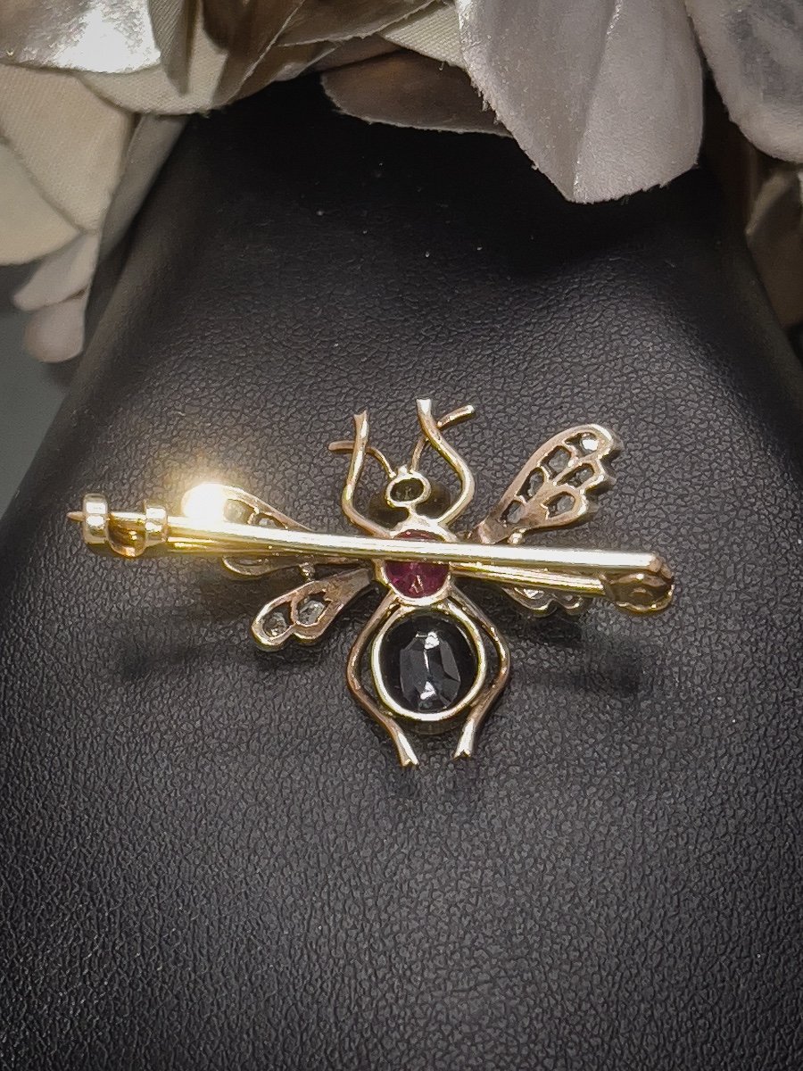 Belle époque, Broche Insecte En Or Jaune 18k-photo-2