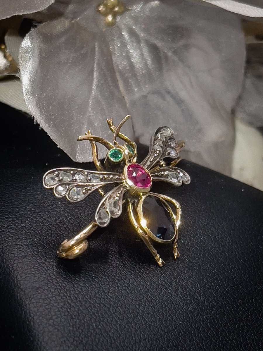 Belle époque, Broche Insecte En Or Jaune 18k-photo-1