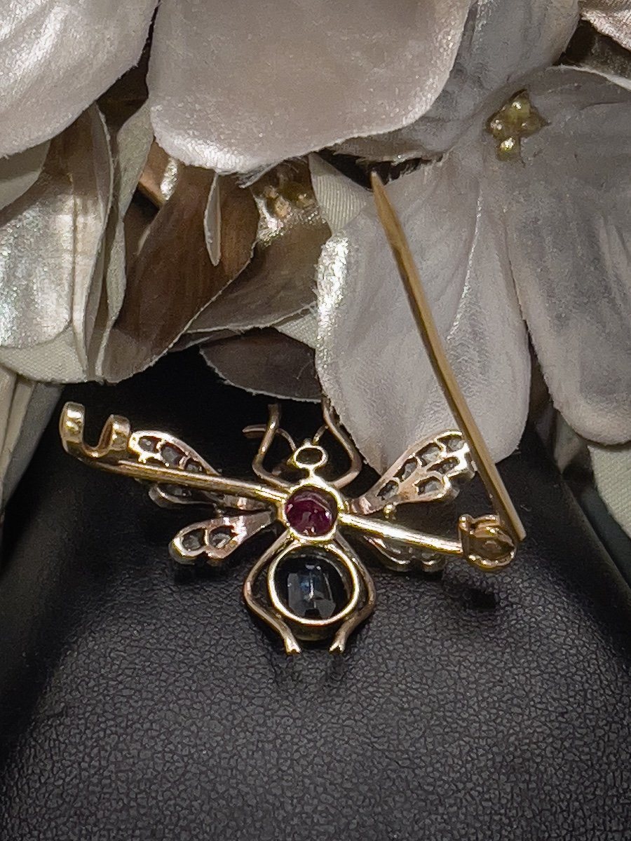 Belle époque, Broche Insecte En Or Jaune 18k-photo-3