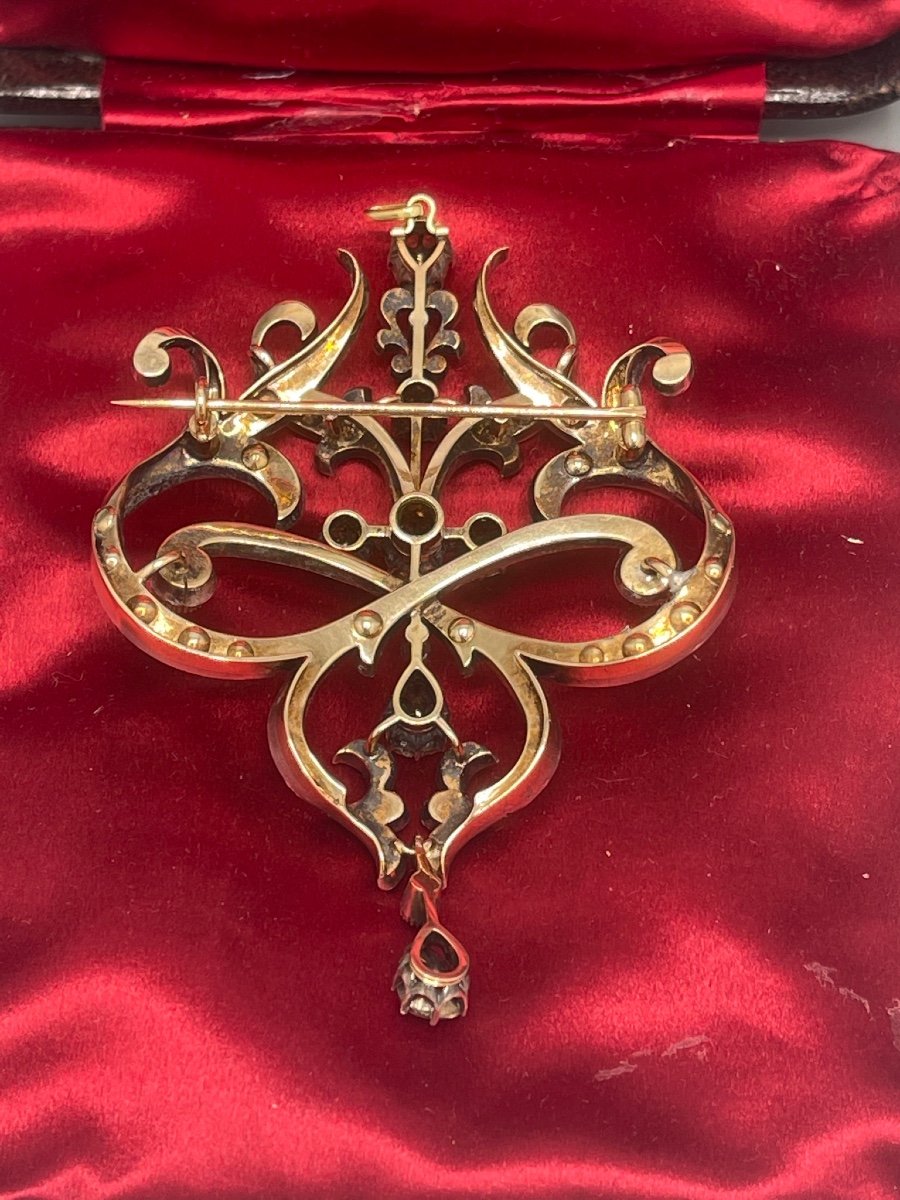Spectaculaire Broche Pendentif Art-nouveau -photo-2