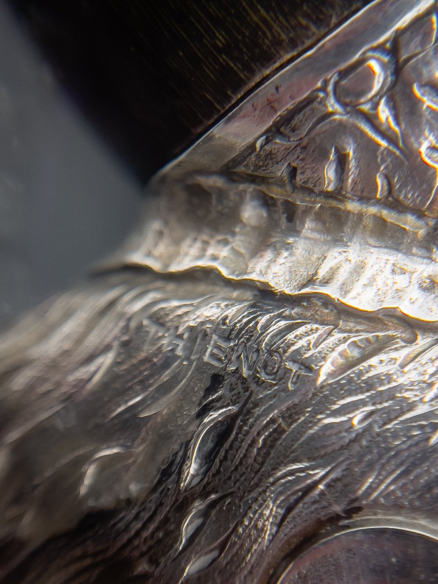 Dague De Chasse, Monture En Argent Massif-photo-2