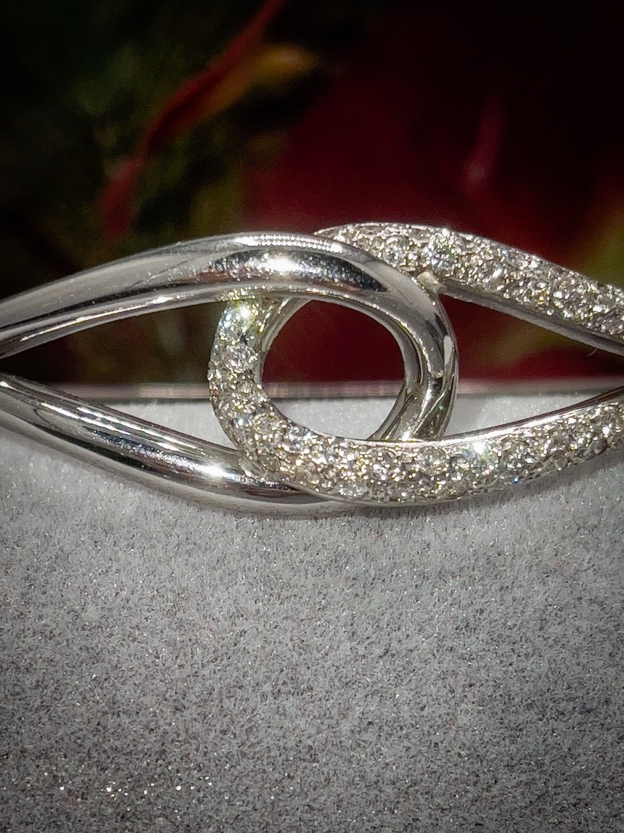 Rigid Bracelet In 18 K White Gold-photo-3
