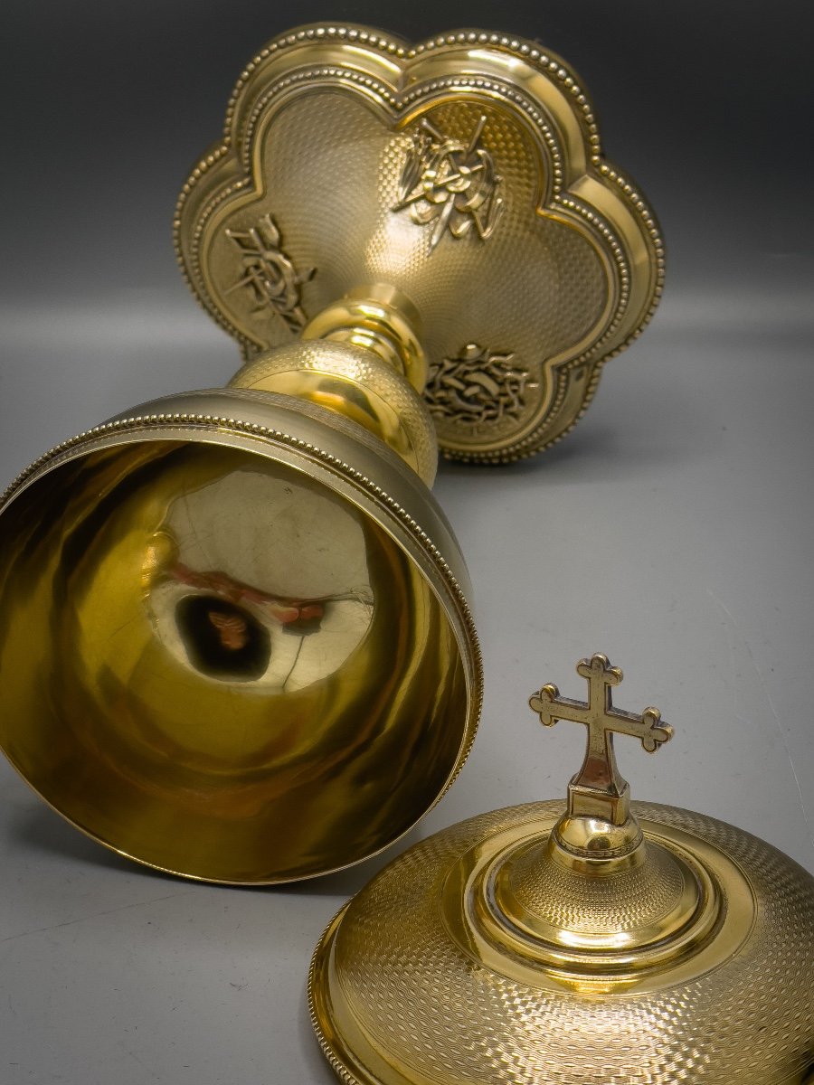 Ciborium In Silver Vermeil 950/1000-photo-3