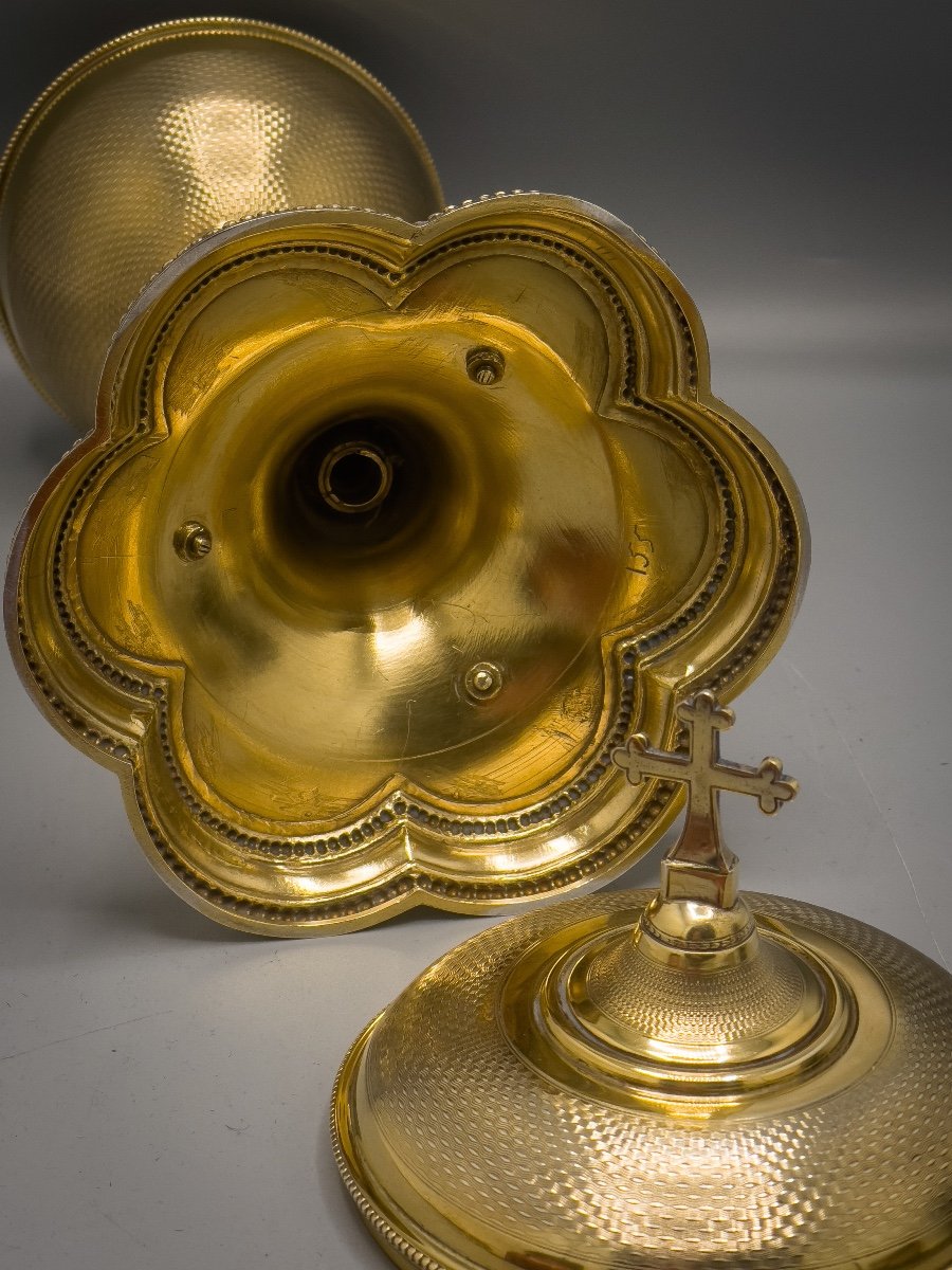 Ciborium In Silver Vermeil 950/1000-photo-4