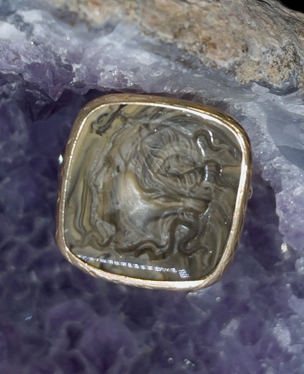 Bague 19ème Monture En Or Jaune 18 Carats-photo-4