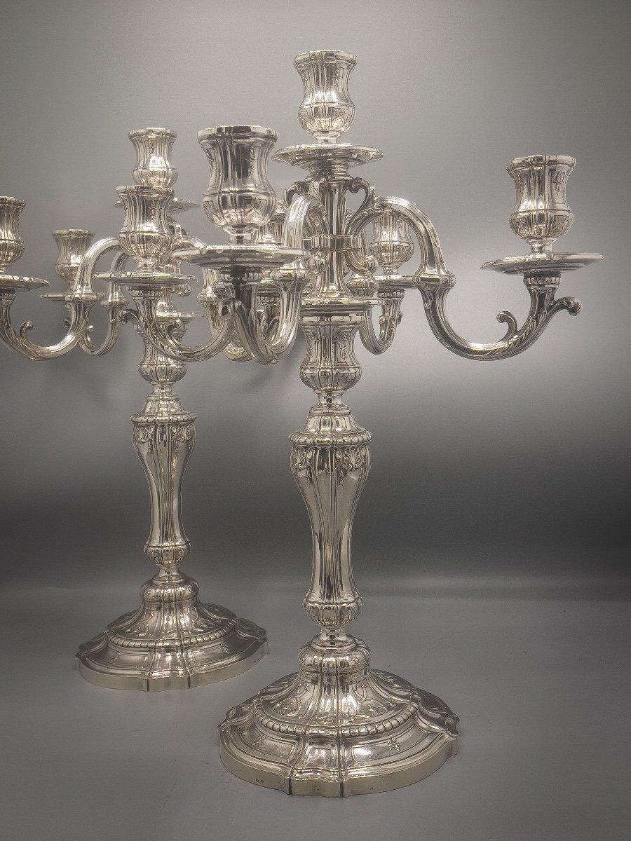 Superb Pair Of Candelabra By Maison Delheid & Frères-photo-2